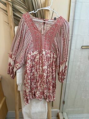 Sincerely Jules Pink Floral Peasant Dress